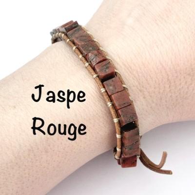 JASPE ROUGE BRACELET REGLABLE