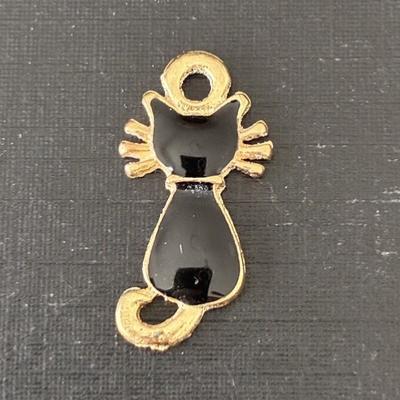 BRELOQUE CHAT NOIR OR