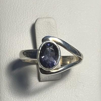TANZANITE BAGUE T55 ARGENT 925