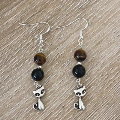 ANIMAL TOTEM CHAT BOUCLES D OREILLE