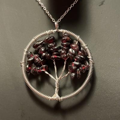 GRENAT PENDENTIF ARBRE