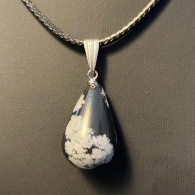 OBSIDIENNE NEIGE PENDENTIF