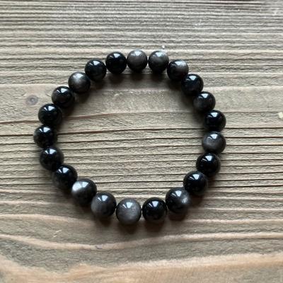 OBSIDIENNE ARGENTEE BRACELET