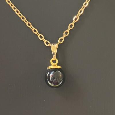 OBSIDIENNE NOIRE PENDENTIF OR