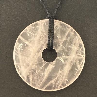 QUARTZ ROSE PENDENTIF DONUT