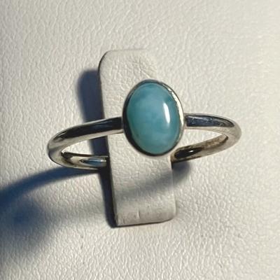 AMAZONITE BAGUE T57 ARGENT 925