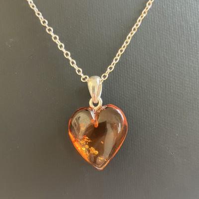 AMBRE PENDENTIF ARGENT