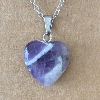 AMETHYSTE PENDENTIF COEUR