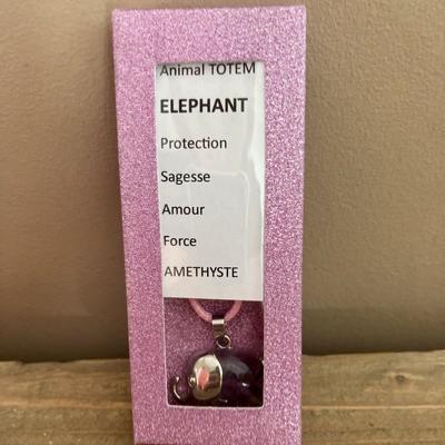 AMETHYSTE ELEPHANT PENDENTIF