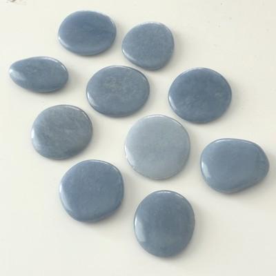 ANGELITE LOT 10 PIERRES PLATES
