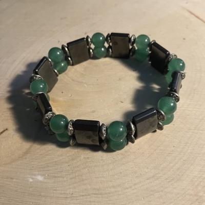 AVENTURINE VERTE HEMATITE BRACELET