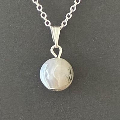 AGATE GRISE PENDENTIF