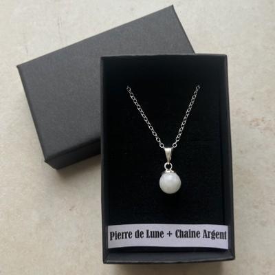 COFFRET PIERRE DE LUNE BLANCHE PENDENTIF