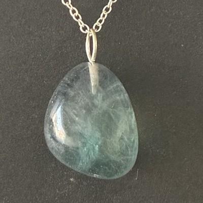 FLUORINE FLUORITE PENDENTIF BLEUE 2