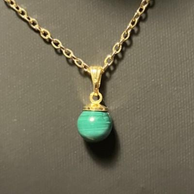 MALACHITE PENDENTIF OR